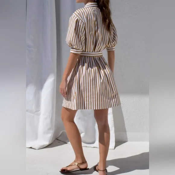 《 Ayr 》 Belted Solstice Dress in Baguette