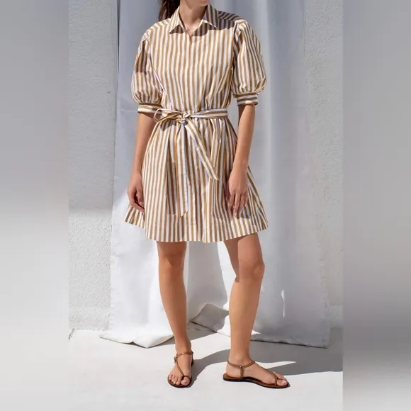 《 Ayr 》 Belted Solstice Dress in Baguette