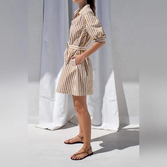 《 Ayr 》 Belted Solstice Dress in Baguette