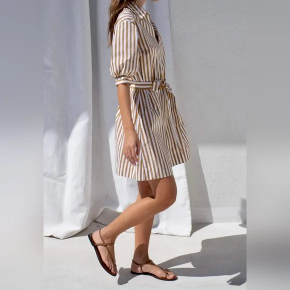 《 Ayr 》 Belted Solstice Dress in Baguette