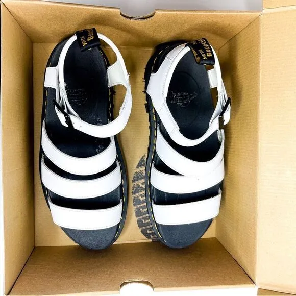 🍋 Dr. Martens • Women’s Blaire White Sandals Platform Hydro Leather Size 9
