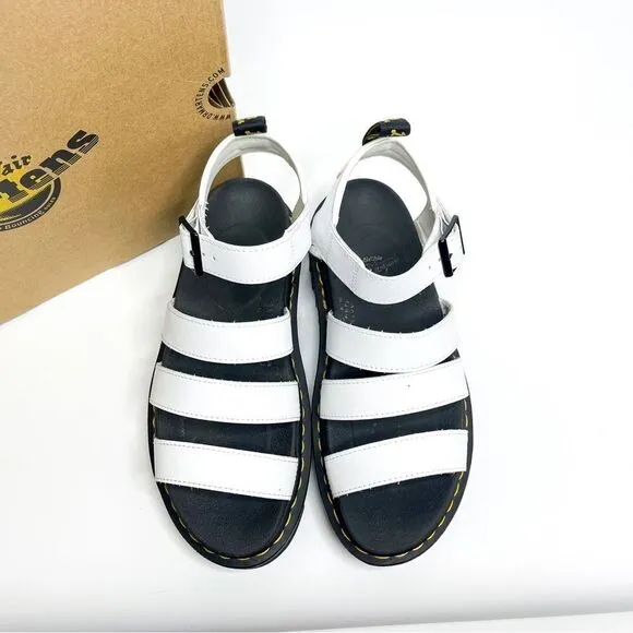 🍋 Dr. Martens • Women’s Blaire White Sandals Platform Hydro Leather Size 9