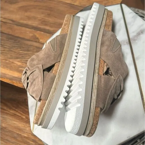 🔥 GABOR 🔥 82.851 Suede Sesame Platform Slip-on Slide Size 39 US 8.5