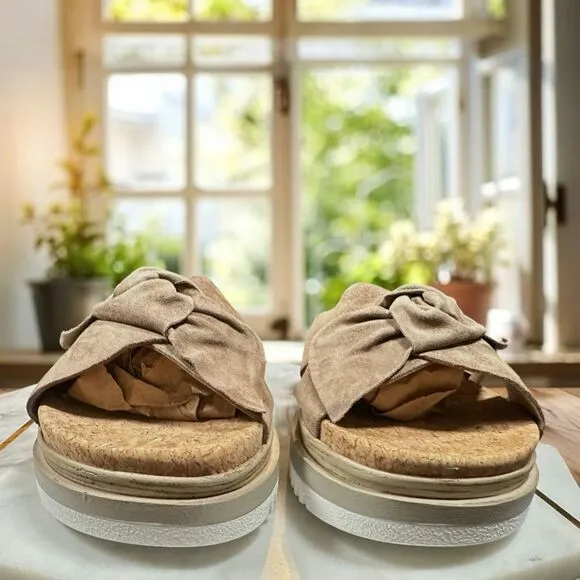 🔥 GABOR 🔥 82.851 Suede Sesame Platform Slip-on Slide Size 39 US 8.5
