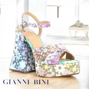 ❤️💗❤️ GB ULTI-MATE Funky Flower Platform Sandals with Rhinestones NWT