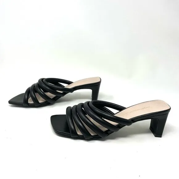 ** Intentionally Blank Willow III Black Tubular Leather Strap Sandals Size 8