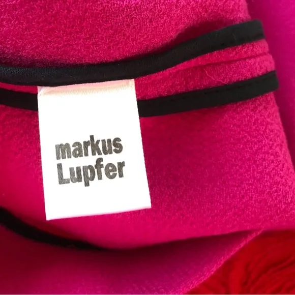 🆕 Marcus Lupfer Fuchsia Pink Rosette Embellished Wool Crepe Dress