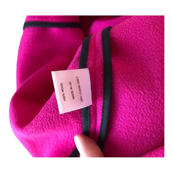 🆕 Marcus Lupfer Fuchsia Pink Rosette Embellished Wool Crepe Dress