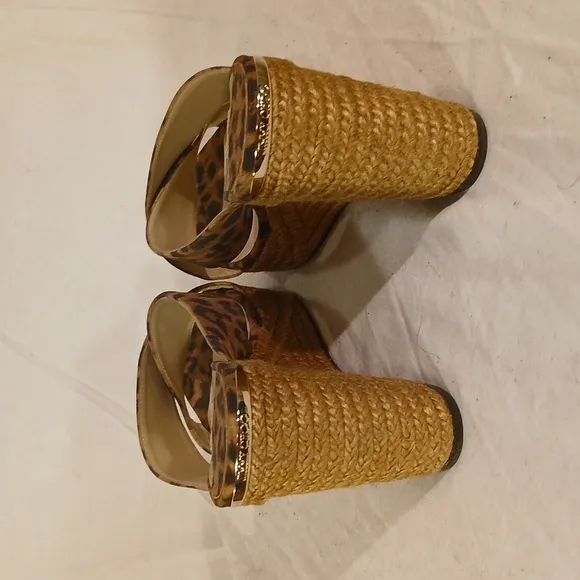 🔥 NWOT Jimmy Choo (London) Leopard Print Espadrille Wedge Sandals.