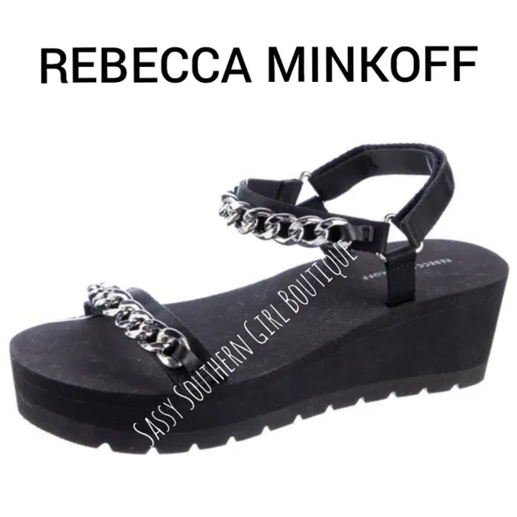 ⭐🆕 Rebecca MINKOFF black chain sandals