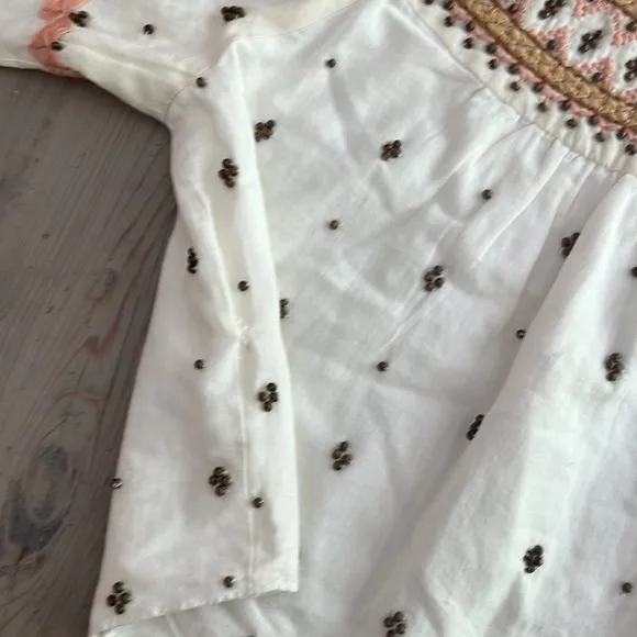 🆕 Veronica Beard Fernanda Embellished Beaded Linen Blend Crop Jacket Sz L