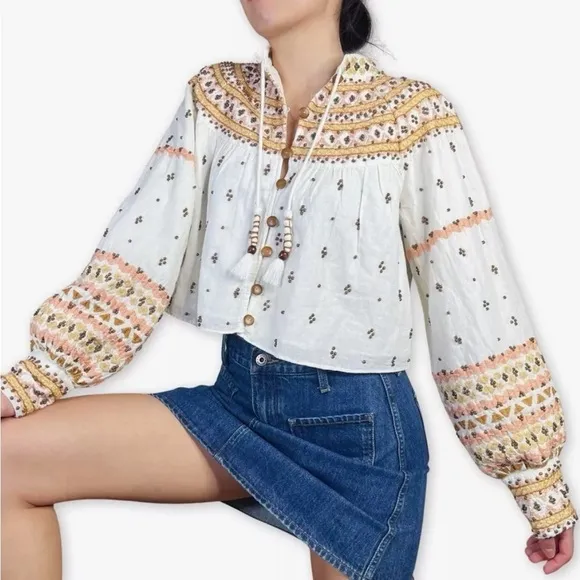 🆕 Veronica Beard Fernanda Embellished Beaded Linen Blend Crop Jacket Sz L