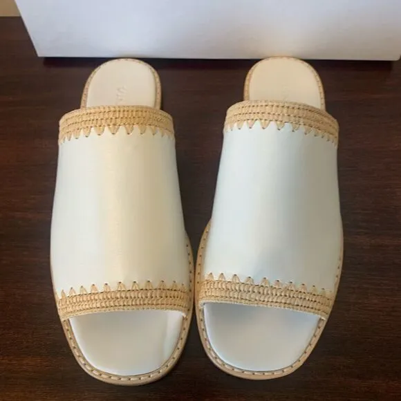 - Vince slide soft top grain all leather open toe slip on lightweight sandals