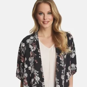 1. STATE Vineyard Floral Print Kimono S EUC