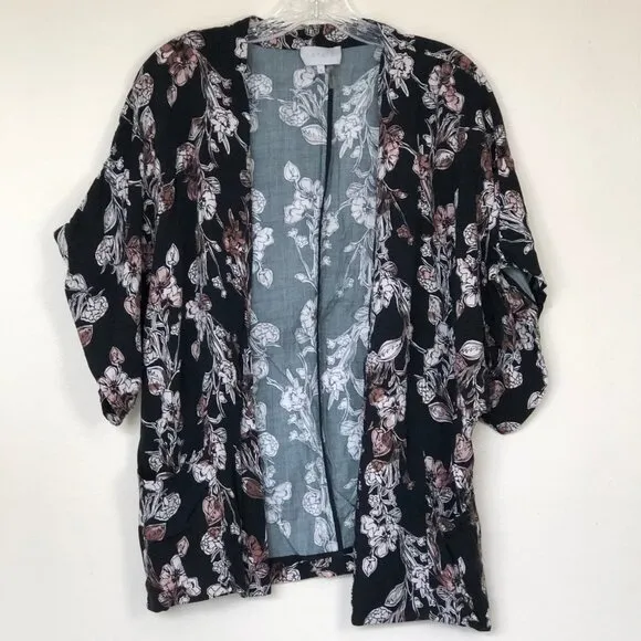 1. STATE Vineyard Floral Print Kimono S EUC