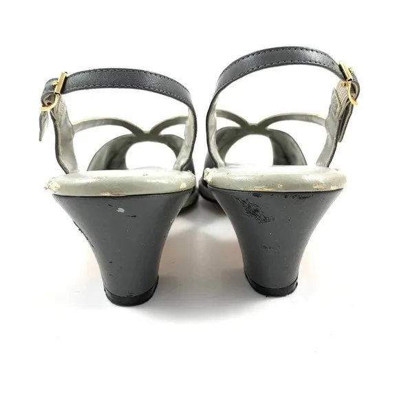 1940's PENALJO gray color block heeled sandals