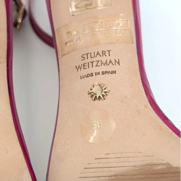 $475 Stuart Weitzman Nudistcurve 75 High Heel Sandals Women's Pink Size US5B