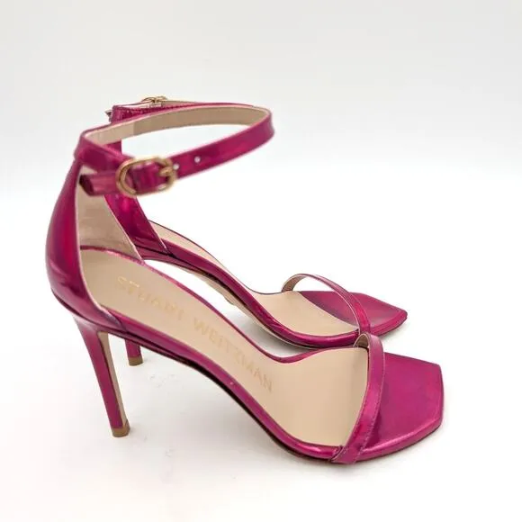 $475 Stuart Weitzman Nudistcurve 75 High Heel Sandals Women's Pink Size US5B