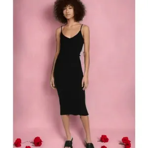 50% Off NWT - Good American Rib Midi Tank Dress in Black Size: 1 (Small)