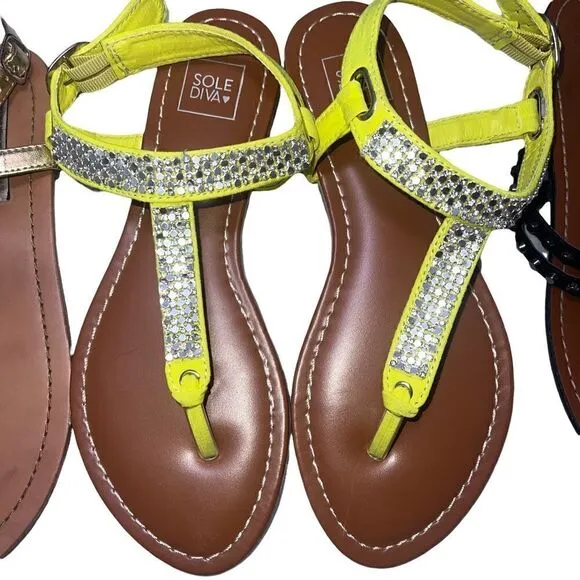 6 Pair Sandals Size 7. BCBG, Vince Camuto, JCrew, Sole Diva, Vera, Steve Madden.