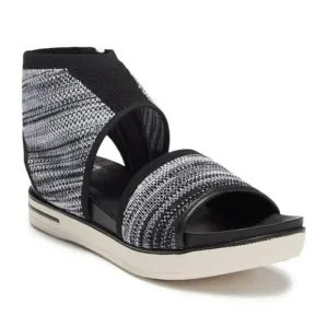 [8.5]Eileen Fisher Black White Knit Platform Sandals