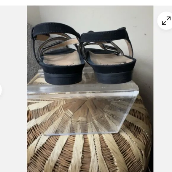 Abeo BIO System Sylvie Strappy Sandals Women's Size 8 Rhinestone Black Comfy