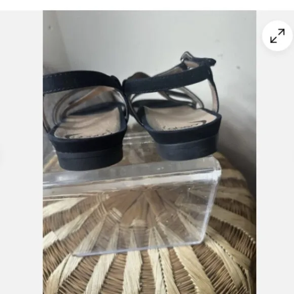 Abeo BIO System Sylvie Strappy Sandals Women's Size 8 Rhinestone Black Comfy