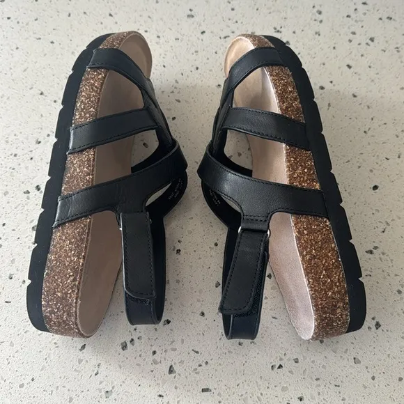 ABEO Lanai (Lacy) Women’s Size 9 Black Leather Sandals Comfortable Casual NWOB