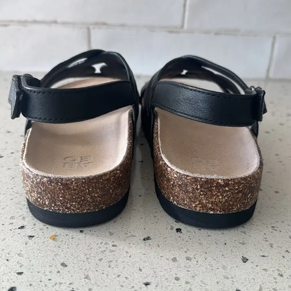 ABEO Lanai (Lacy) Women’s Size 9 Black Leather Sandals Comfortable Casual NWOB