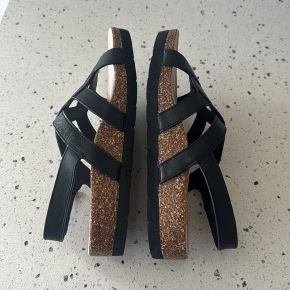 ABEO Lanai (Lacy) Women’s Size 9 Black Leather Sandals Comfortable Casual NWOB