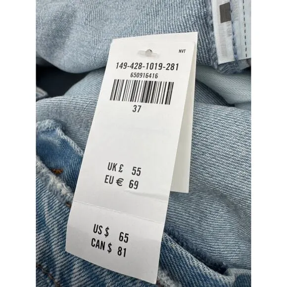 Abercrombie &amp; Fitch Curve Love High Rise Mom Short Medium Wash Women Sz 37 NWT