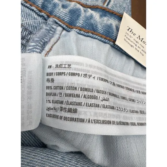 Abercrombie &amp; Fitch Curve Love High Rise Mom Short Medium Wash Women Sz 37 NWT
