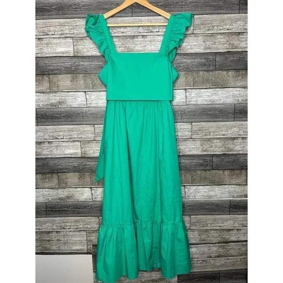 Adelyn Rae Soshani Poplin Tie Back Midi Dress Large NWT