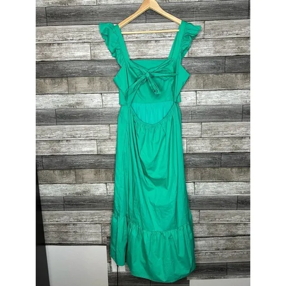 Adelyn Rae Soshani Poplin Tie Back Midi Dress Large NWT
