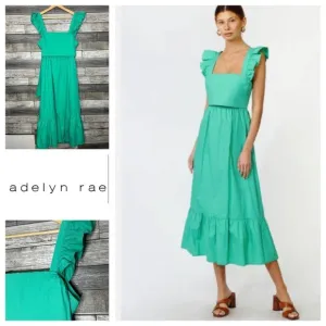 Adelyn Rae Soshani Poplin Tie Back Midi Dress Large NWT