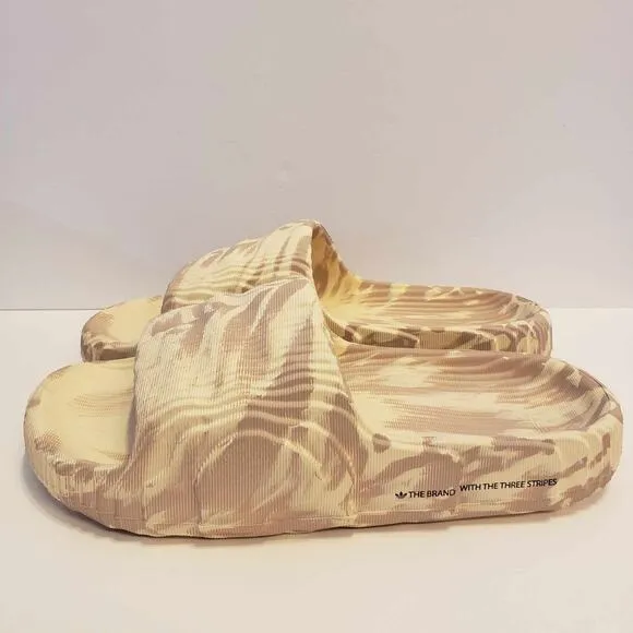 Adidas Adilette 22 Taupe Marbled Slide Sandals Men’s Size 9 NIB