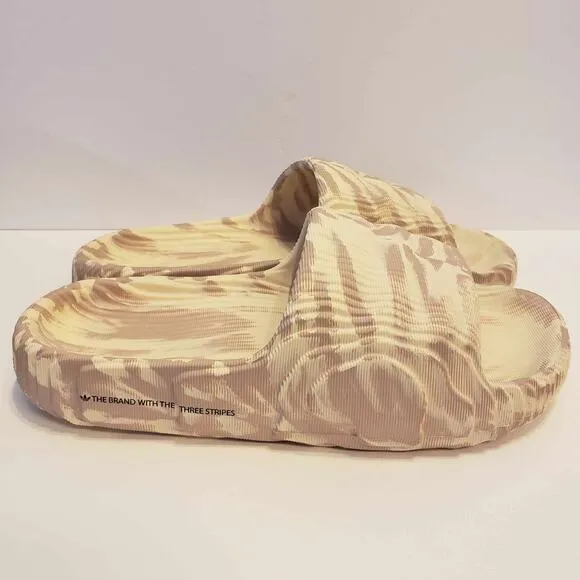 Adidas Adilette 22 Taupe Marbled Slide Sandals Men’s Size 9 NIB