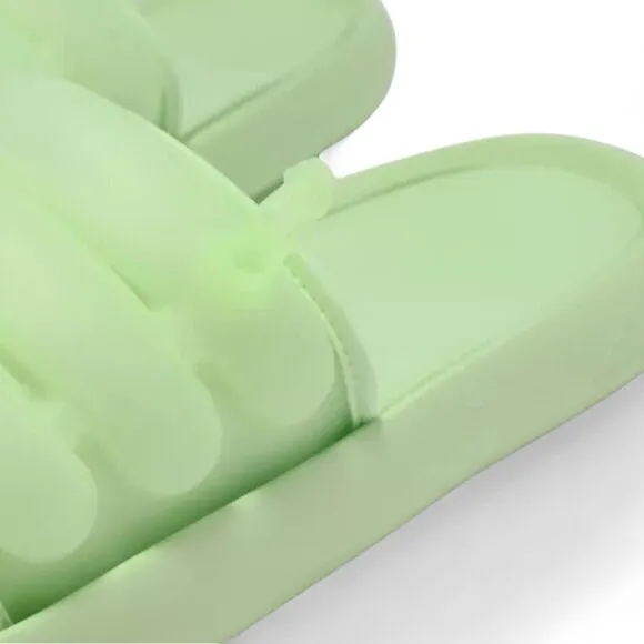 Adidas Adilette Pool Slides Green Glow Slip On Inner Tube Tubing Flip Flops NWT