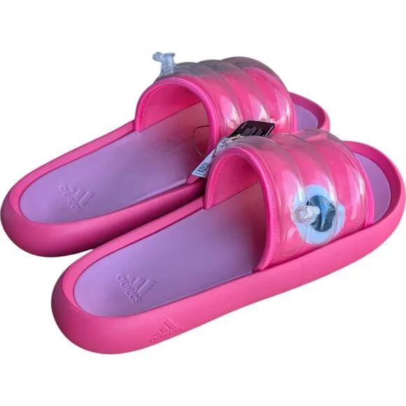 Adidas Adilette Pool Slides Hot Pink Slip On Inner Tube Tubing Flip Flops NWT