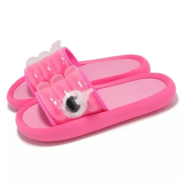 Adidas Adilette Pool Slides Hot Pink Slip On Inner Tube Tubing Flip Flops NWT