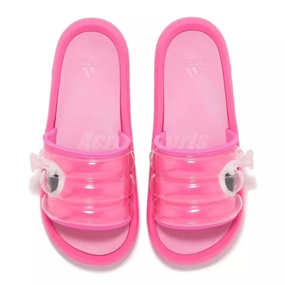 Adidas Adilette Pool Slides Hot Pink Slip On Inner Tube Tubing Flip Flops NWT