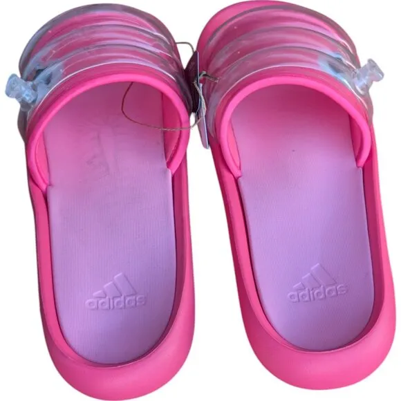 Adidas Adilette Pool Slides Hot Pink Slip On Inner Tube Tubing Flip Flops NWT