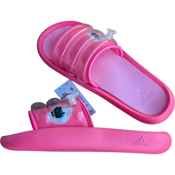 Adidas Adilette Pool Slides Hot Pink Slip On Inner Tube Tubing Flip Flops NWT
