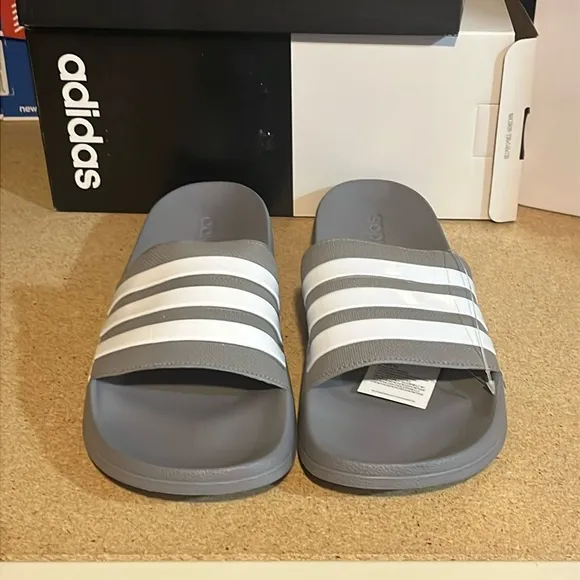 Adidas Adilette Shower Slides Sandals Shoes grey Pool B42212 new Mens Size 13