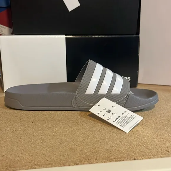 Adidas Adilette Shower Slides Sandals Shoes grey Pool B42212 new Mens Size 13