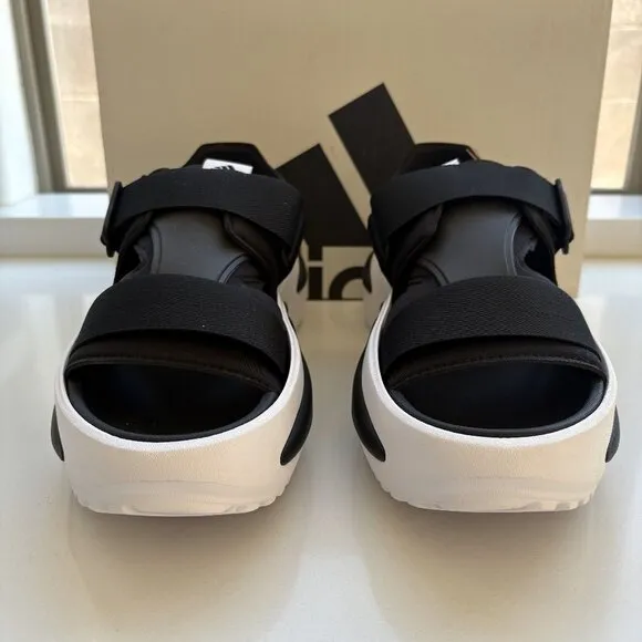 Adidas Mehana Platform Sandals Black &amp; White Women’s Size 11 NEW