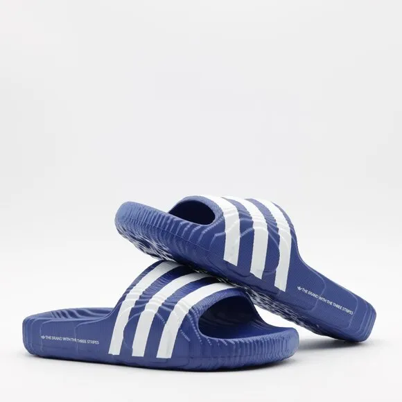 Adidas Originals Women's Cushioned Adilette 22 Sliders Sandals Blue/White Size 7