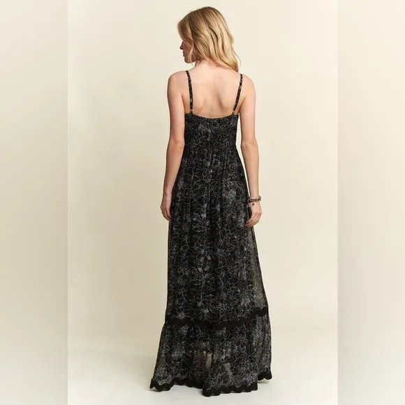ADORA Floral Adjustable Strap Maxi Cami Dress
