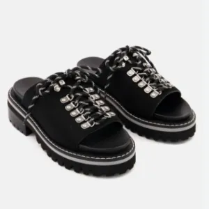 Aerosoles Aware Lotta Sport Platform Lug Sandals Black Size 10 Like New