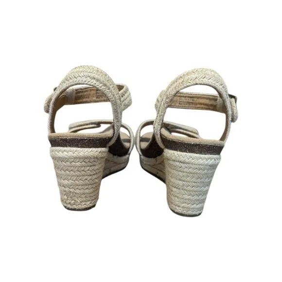 Aetrex Sydney Quarter Strap Espadrille Sandals Jute Heels Womens 10 Resortwear
